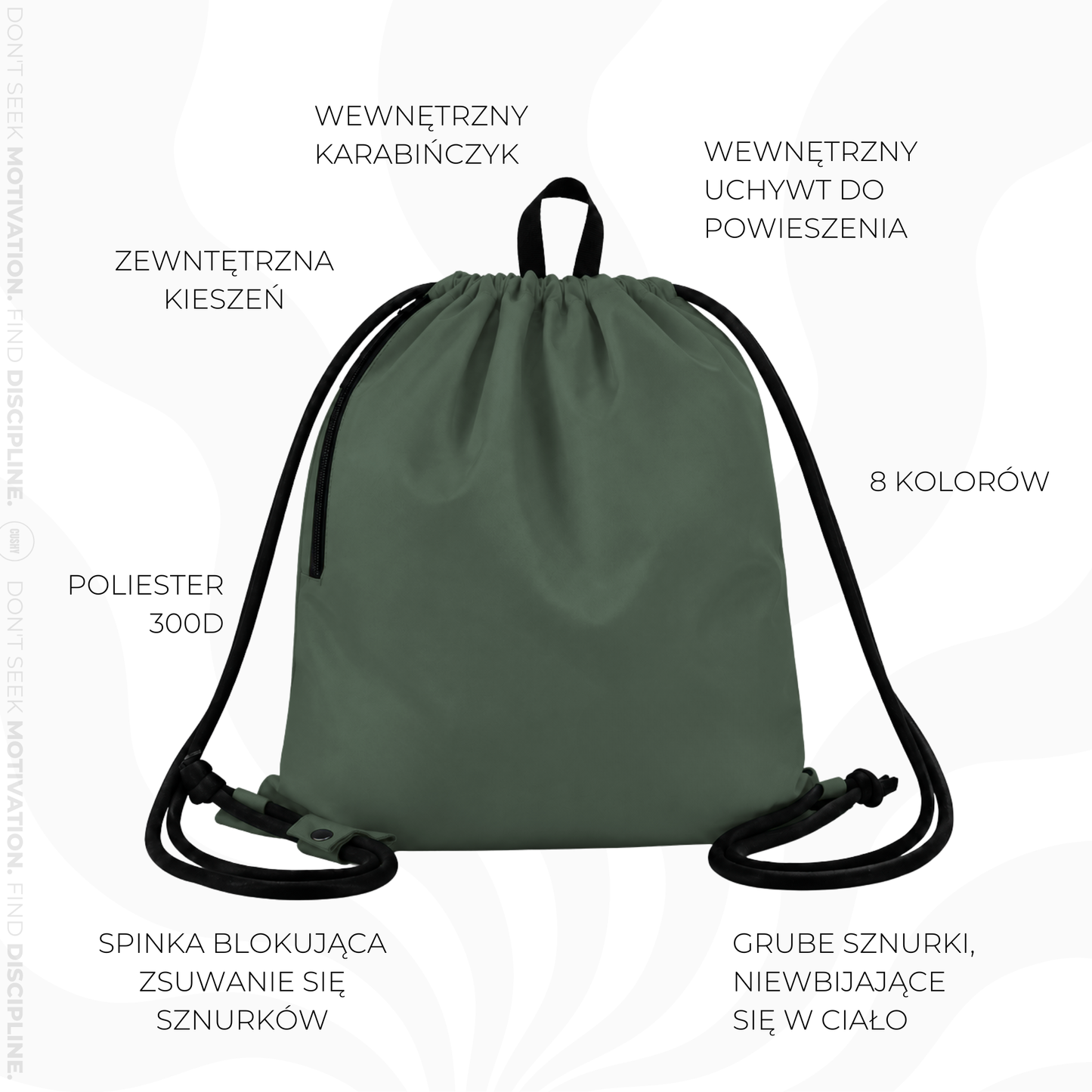 GYMSACK CUSHY Sports Bag, Army Green